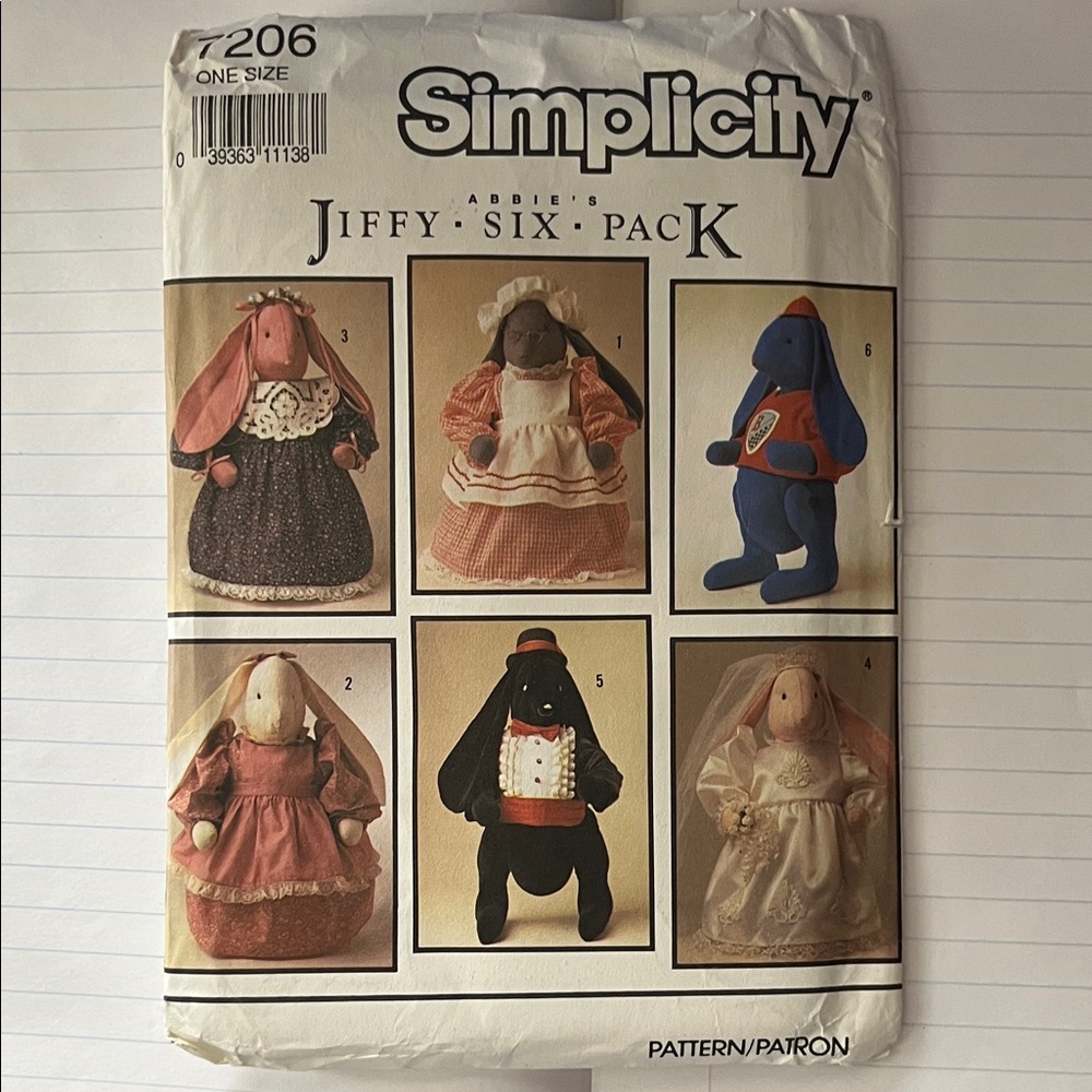 Simplicity T206 Sewing Pattern with Black Illustrations